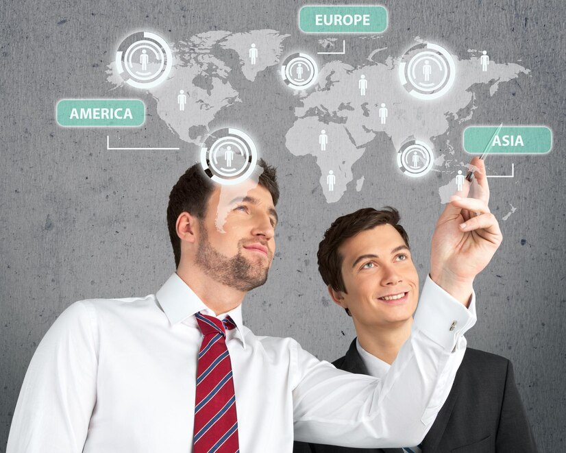 portrait-two-businessmen-working-together_488220-57657
